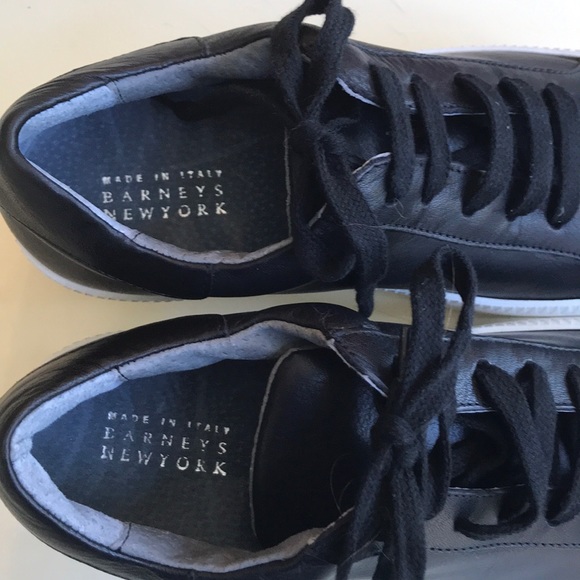 Barney’s Black leather wedge sneakers size 36 - Picture 7 of 8